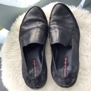 Prada Linea Rossa Red Label Black Leather Shuffle Loafers Mens Shoes 4D 2363 6